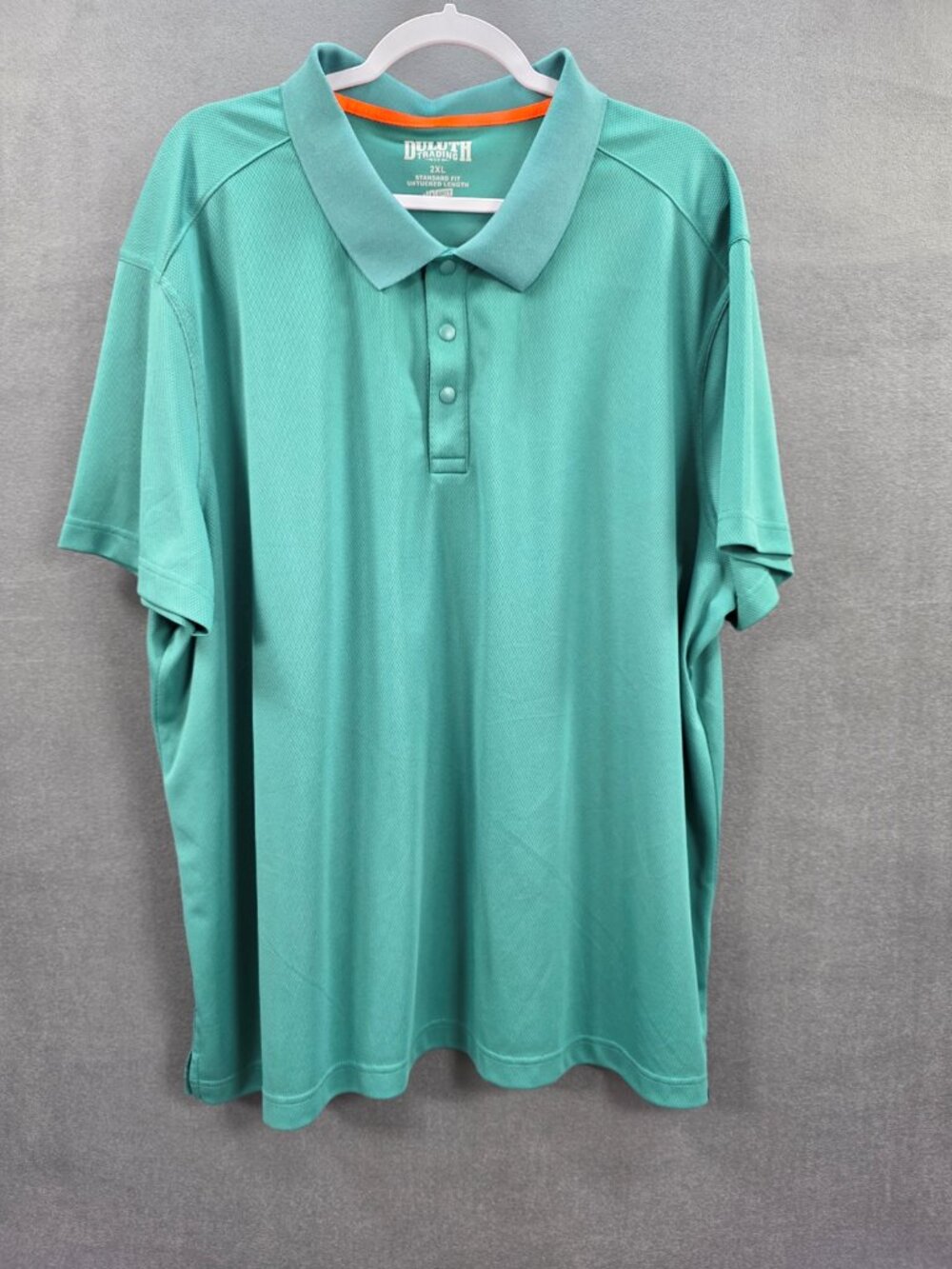Duluth Trading 40 Grit Men's 2XL Polo Shirt Teal Standard Fit Untucked